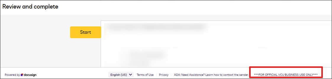 Signing Pages Footer: Violations of DocuSign Use